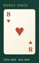 The 8 of hearts stored in the bonus space after the deck is empty.